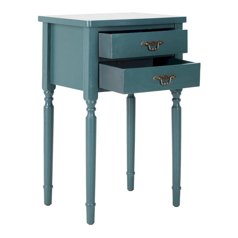 Tavolino in betulla bianca/verde polvere/legno verde acqua, stile country francese, montaggio da 1 persona