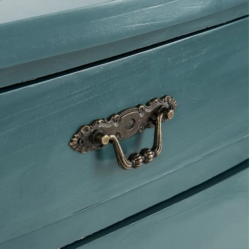 Tavolino in betulla bianca/verde polvere/legno verde acqua, stile country francese, montaggio da 1 persona
