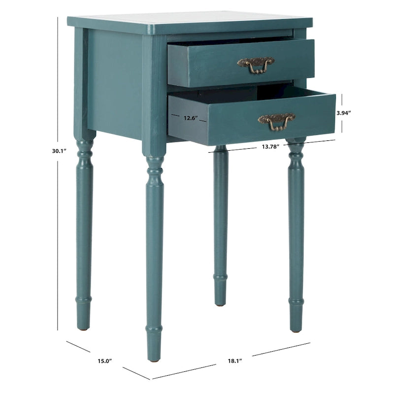 Tavolino in betulla bianca/verde polvere/legno verde acqua, stile country francese, montaggio da 1 persona