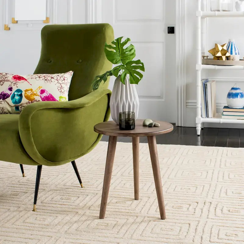 Tavolino d'appoggio rotondo, legno di pino, 4 colori, per 1 persona