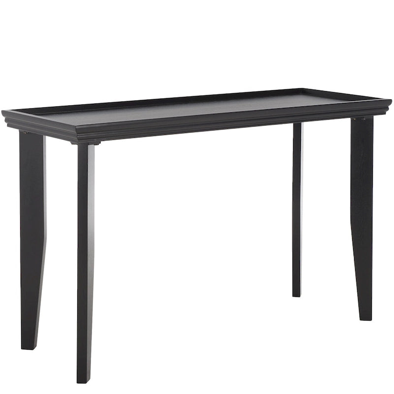 Consolle sabbia/avorio/nera, gambe curve, piano rettangolare, per 1 persona
