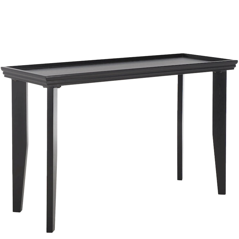 Consolle sabbia/avorio/nera, gambe curve, piano rettangolare, per 1 persona
