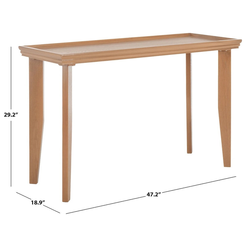 Consolle sabbia/avorio/nera, gambe curve, piano rettangolare, per 1 persona