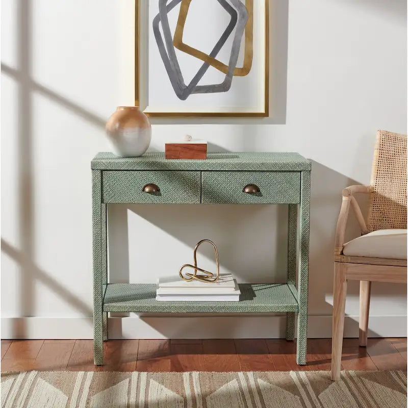 SAFAVIEH Francisca 2-Drawer 1-Shelf Console Table - 31  W x 14  L x 30  H - 31Wx14Dx30H