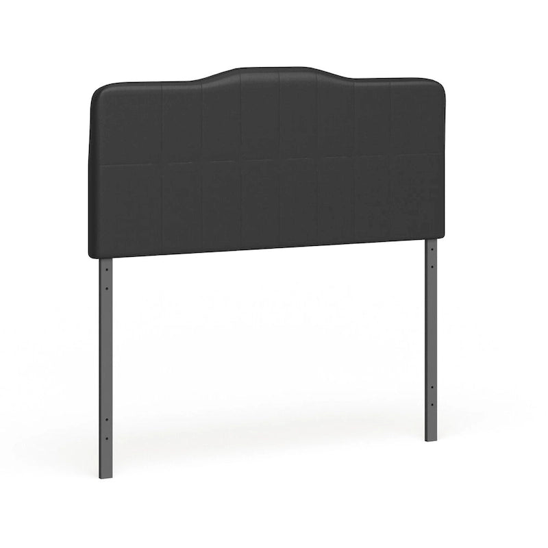 Testiera regolabile in vinile stile fiocco, intera, colore bianco/nero, 1 persona
