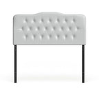 Testiera regolabile in vinile stile fiocco, intera, colore bianco/nero, 1 persona
