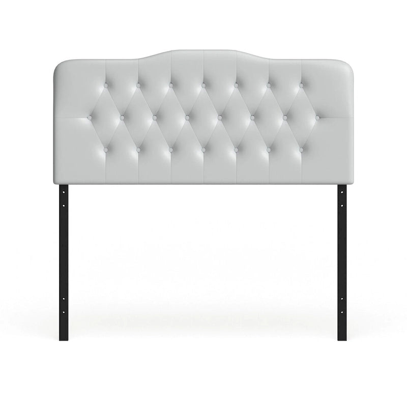 Testiera regolabile in vinile stile fiocco, intera, colore bianco/nero, 1 persona