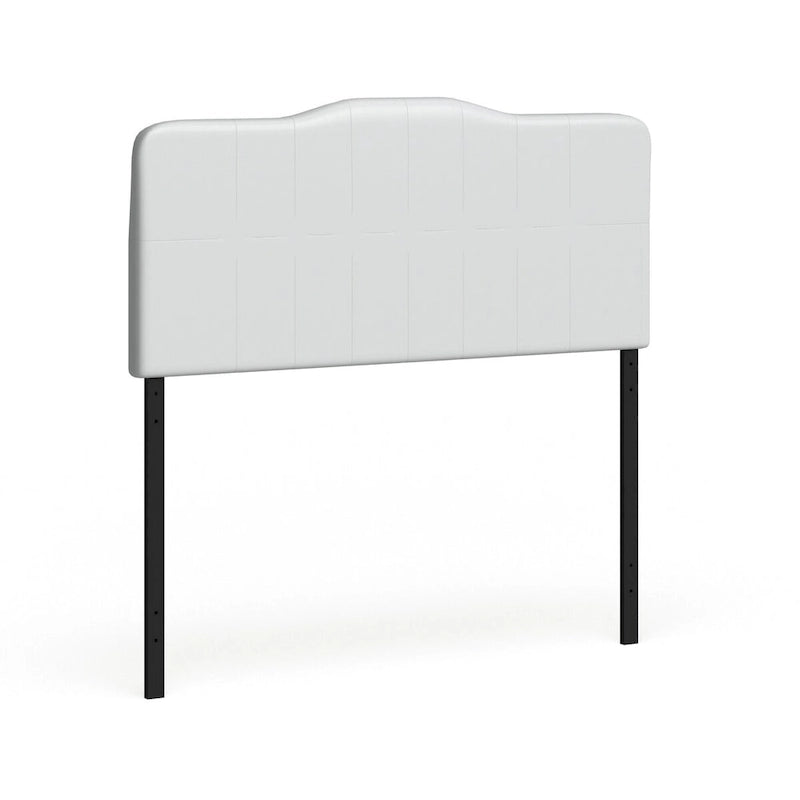 Testiera regolabile in vinile stile fiocco, intera, colore bianco/nero, 1 persona