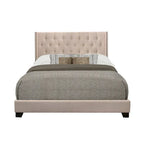 Letto imbottito trapuntato in tessuto beige, Queen/King/Full, 1 posto
