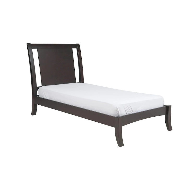 Fang California King Bed, Sleigh Panel Headboard, Espresso Brown Mahogany