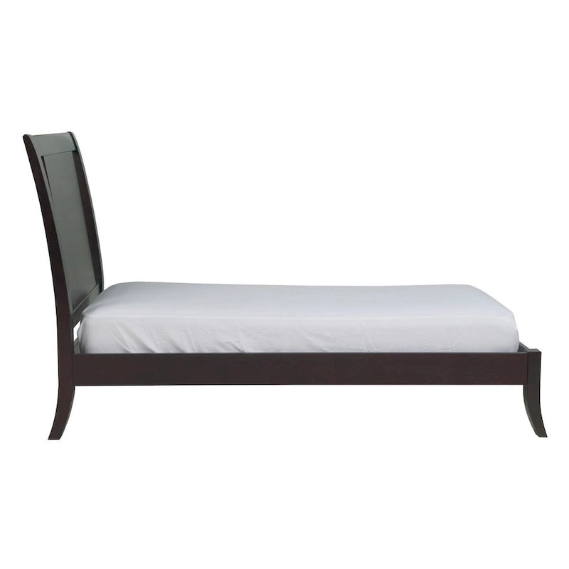 Letto a slitta "California King" marrone espresso, testiera aperta, per 1-2 persone