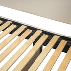 Letto a giorno in velluto beige/rosa/grigio con letto estraibile e 2 cassetti, una piazza, due posti letto