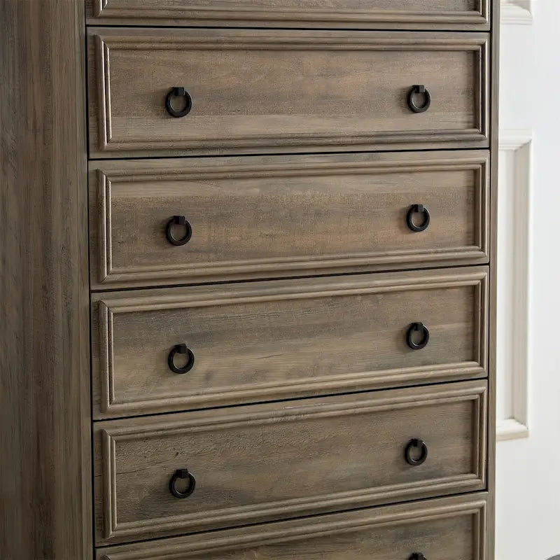 Comò a 6 cassetti bianco/naturale, armadio per camera da letto singola