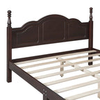 Struttura letto a piattaforma matrimoniale in noce/bianco con testiera, supporto a doghe in legno, montaggio a 1 persona