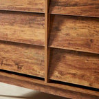 Comò marrone/nero con 6 cassetti in stile Mid-Century con design smussato, per 1