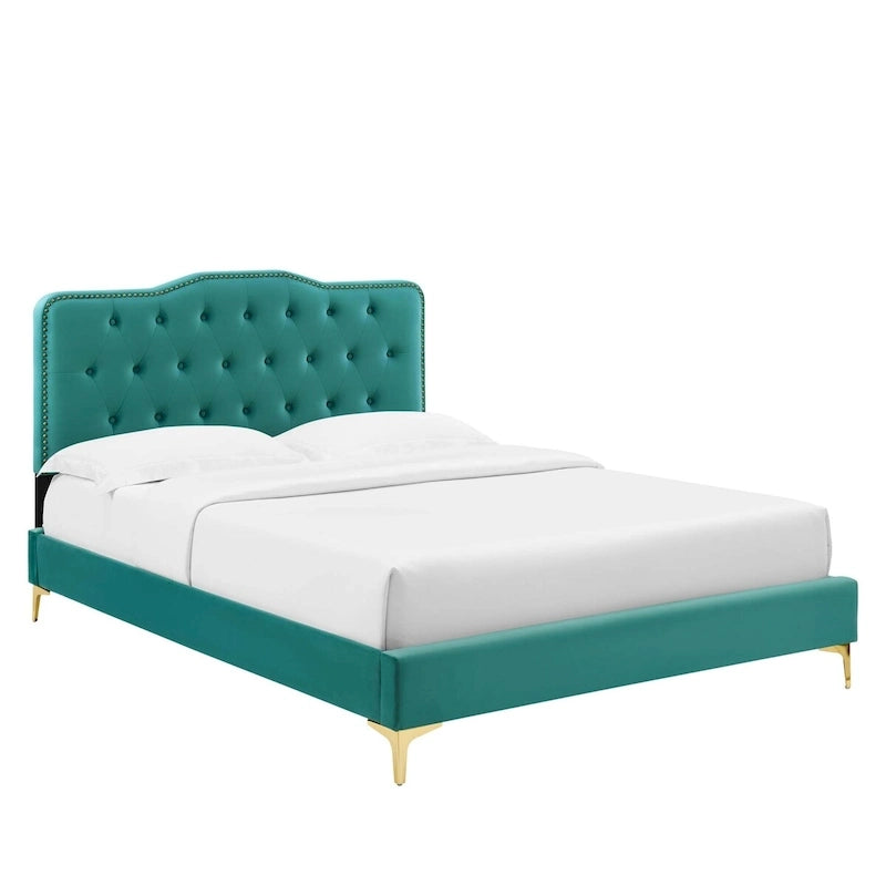 Letto matrimoniale in velluto trapuntato blu navy/verde acqua/antracite/bianco/rosa antico/rosa/menta/grigio chiaro, singolo