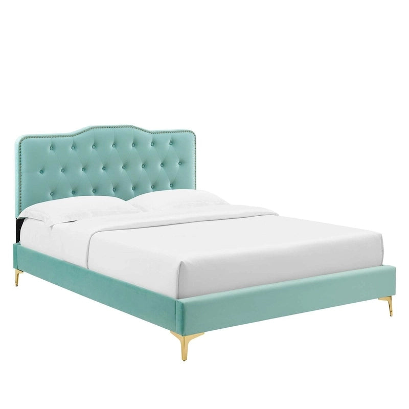 Letto matrimoniale in velluto trapuntato blu navy/verde acqua/antracite/bianco/rosa antico/rosa/menta/grigio chiaro, singolo