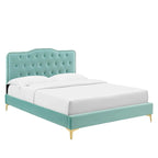 Letto matrimoniale in velluto trapuntato blu navy/verde acqua/antracite/bianco/rosa antico/rosa/menta/grigio chiaro, singolo