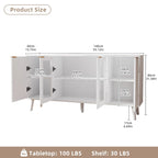Credenza/Mobile Buffet Mid-Century Bianco e Nero con 4 Ante in Vetro, Armadietto Monofamiliare