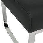 Poggiapiedi rettangolare in pelle rigenerata con gambe cromate, moderno, 1 persona – Marrone / Grigio / Nero