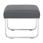 Poggiapiedi rettangolare in pelle rigenerata con gambe cromate, moderno, 1 persona – Marrone / Grigio / Nero