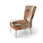 Poltrona d'Appoggio Imbottita Astratta Marrone e Beige, Stile Moderno, 1 Posto a Sedere