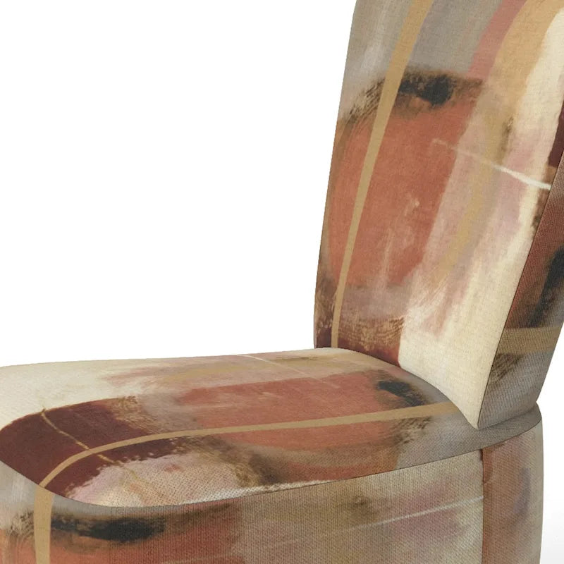 Poltrona d'Appoggio Imbottita Astratta Marrone e Beige, Stile Moderno, 1 Posto a Sedere