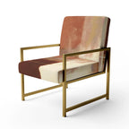 Poltrona d'Appoggio Imbottita Astratta Marrone e Beige, Stile Moderno, 1 Posto a Sedere