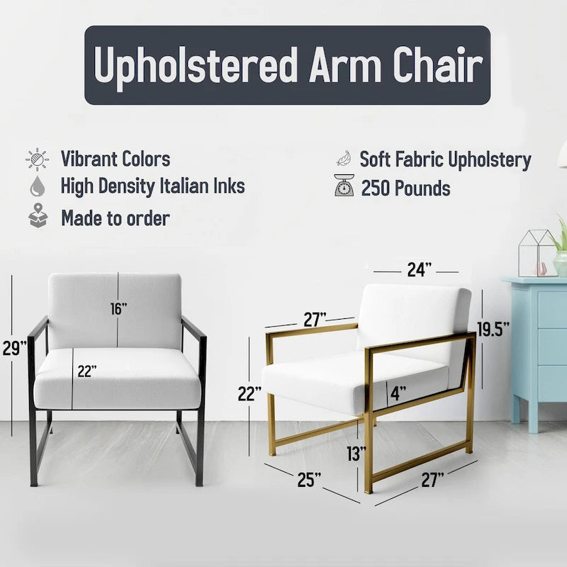 Poltrona d'Appoggio Imbottita Astratta Marrone e Beige, Stile Moderno, 1 Posto a Sedere