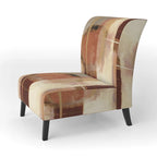 Poltrona d'Appoggio Imbottita Astratta Marrone e Beige, Stile Moderno, 1 Posto a Sedere