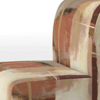 Poltrona d'Appoggio Imbottita Astratta Marrone e Beige, Stile Moderno, 1 Posto a Sedere