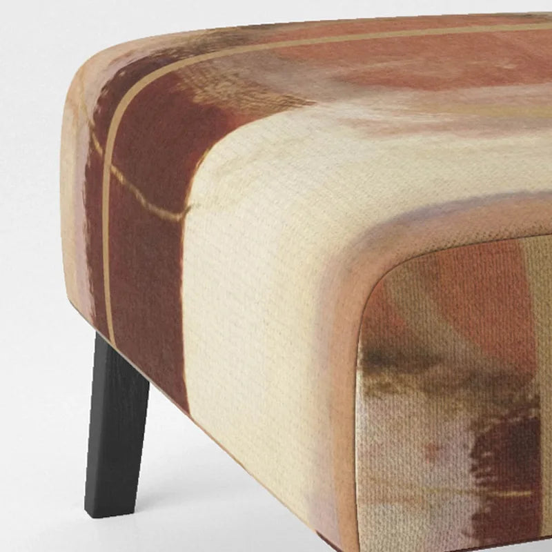 Poltrona d'Appoggio Imbottita Astratta Marrone e Beige, Stile Moderno, 1 Posto a Sedere