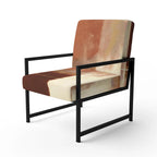 Poltrona d'Appoggio Imbottita Astratta Marrone e Beige, Stile Moderno, 1 Posto a Sedere