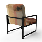 Poltrona d'Appoggio Imbottita Astratta Marrone e Beige, Stile Moderno, 1 Posto a Sedere
