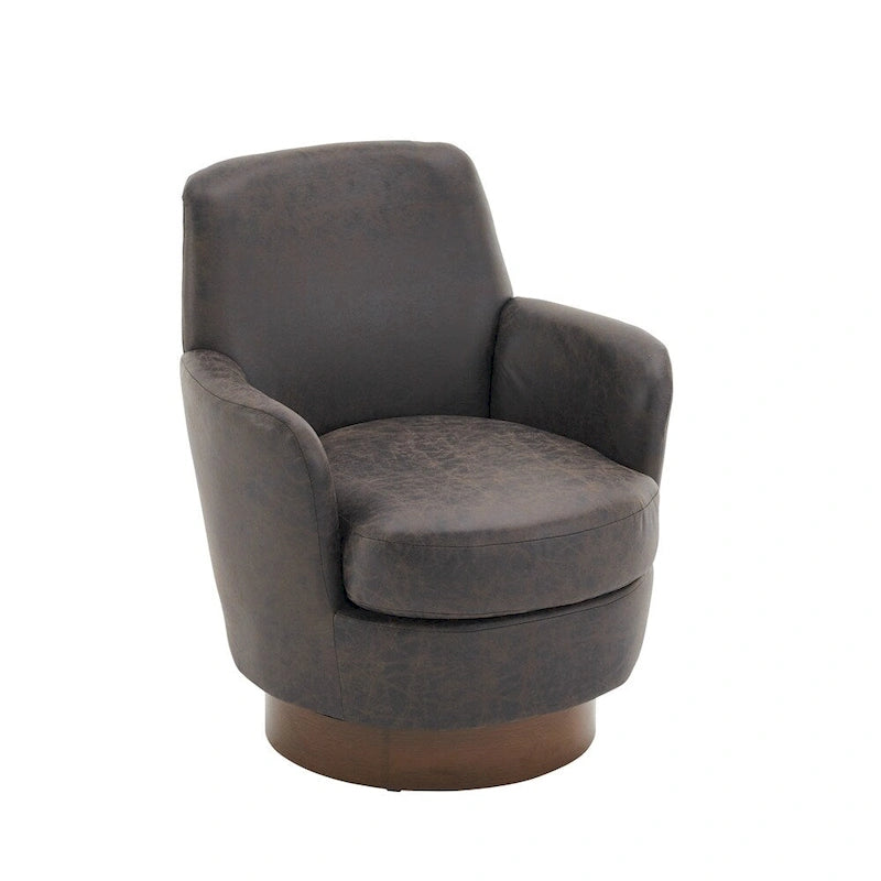 Poltrona girevole a barilotto marrone/grigio, sedile singolo