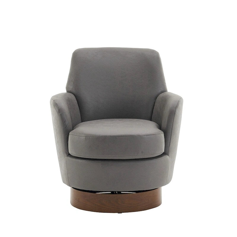 Poltrona girevole a barilotto marrone/grigio, sedile singolo
