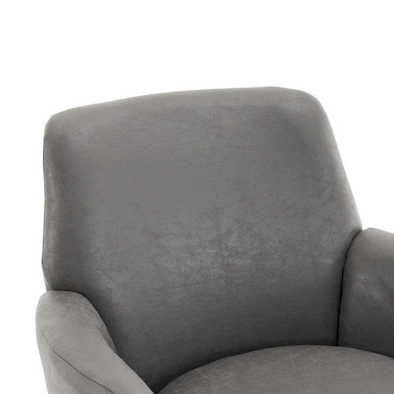 Poltrona girevole a barilotto marrone/grigio, sedile singolo