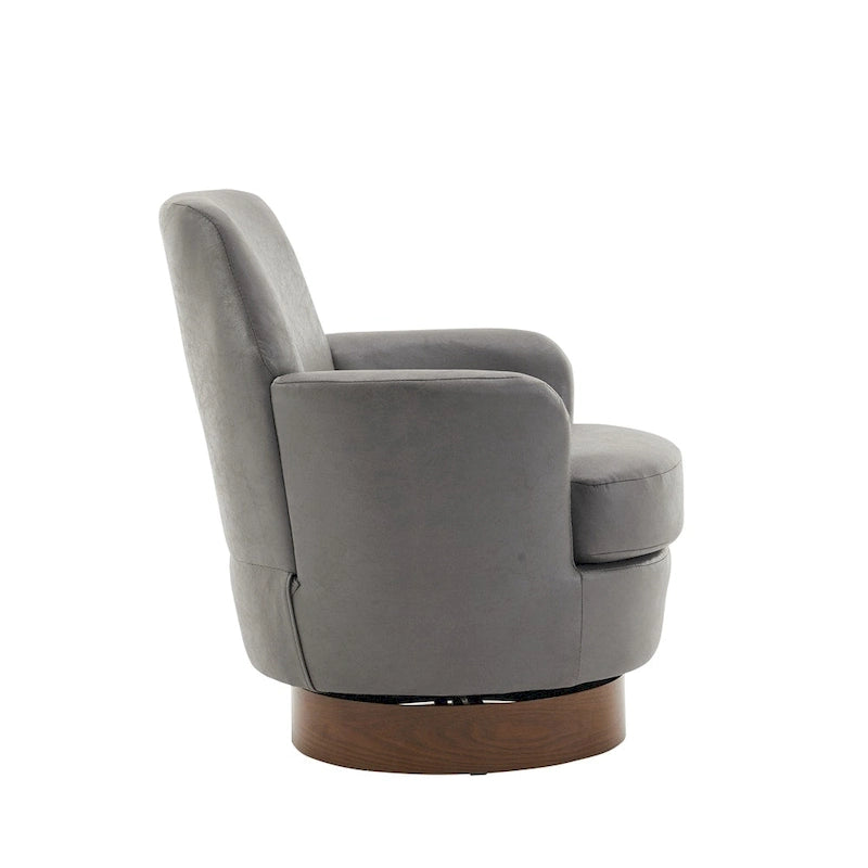 Poltrona girevole a barilotto marrone/grigio, sedile singolo
