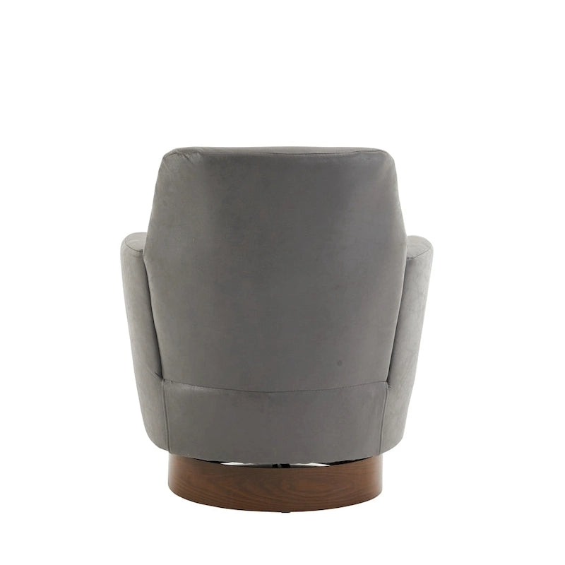Poltrona girevole a barilotto marrone/grigio, sedile singolo