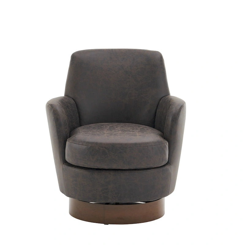 Poltrona girevole a barilotto marrone/grigio, sedile singolo