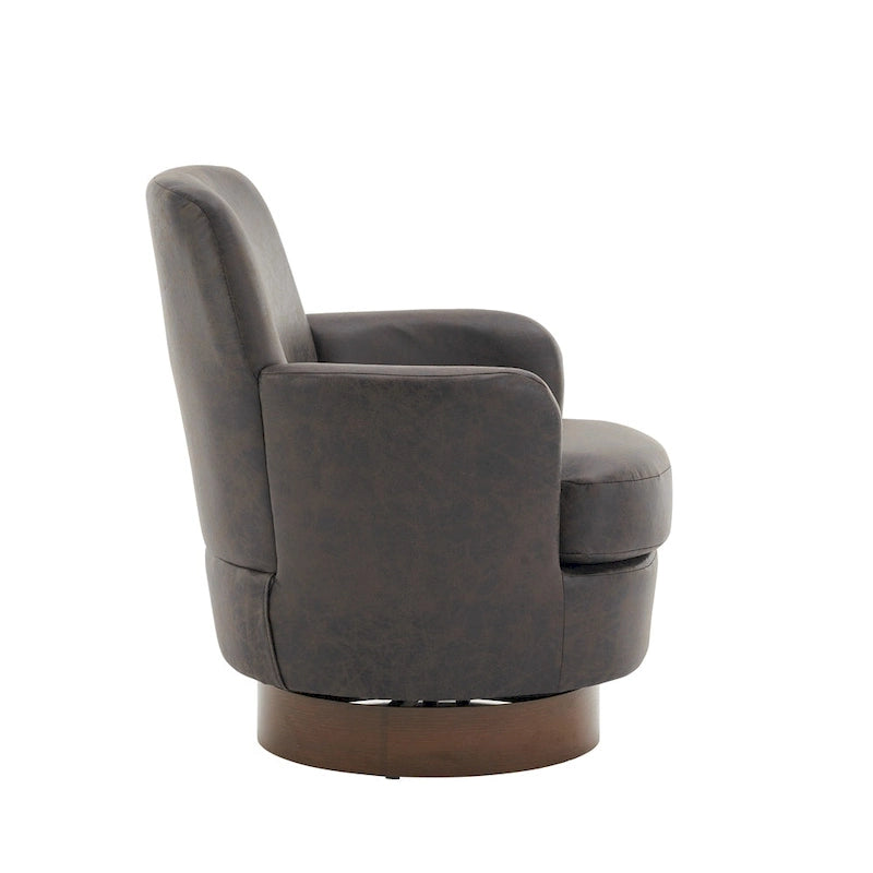 Poltrona girevole a barilotto marrone/grigio, sedile singolo