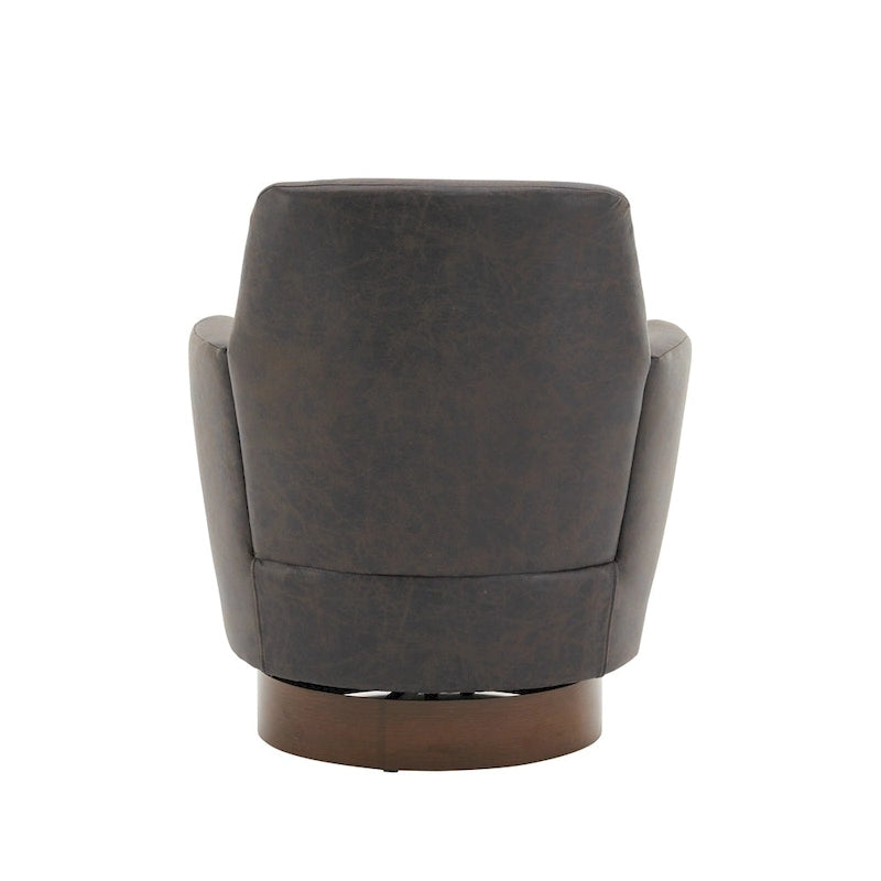 Poltrona girevole a barilotto marrone/grigio, sedile singolo