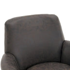 Poltrona girevole a barilotto marrone/grigio, sedile singolo