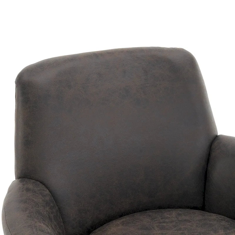 Poltrona girevole a barilotto marrone/grigio, sedile singolo