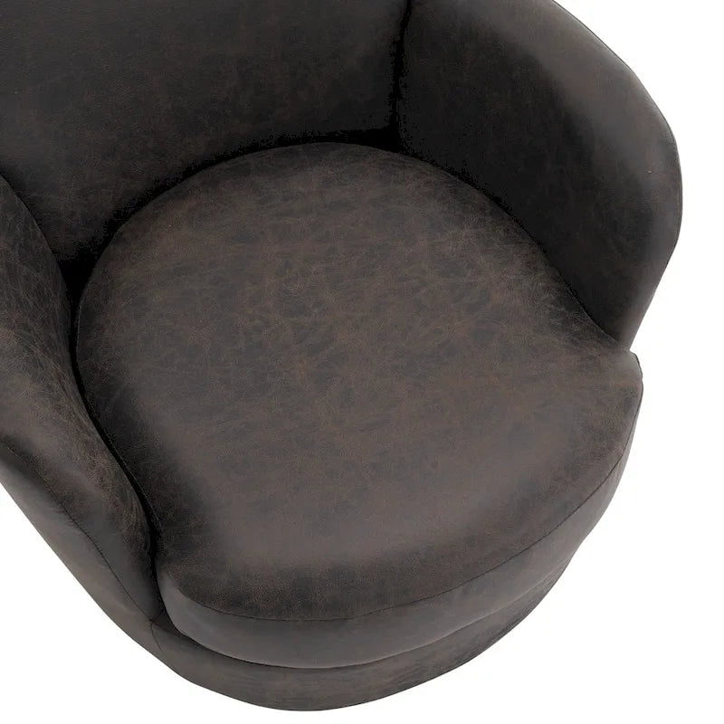 Poltrona girevole a barilotto marrone/grigio, sedile singolo