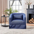 Poltrona a botte girevole in lino con pouf – 1 posto, colori multipli