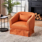 Poltrona a botte girevole in lino con pouf – 1 posto, colori multipli