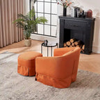 Poltrona a botte girevole in lino con pouf – 1 posto, colori multipli