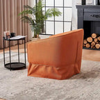 Poltrona a botte girevole in lino con pouf – 1 posto, colori multipli