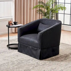 Poltrona a botte girevole in lino con pouf – 1 posto, colori multipli
